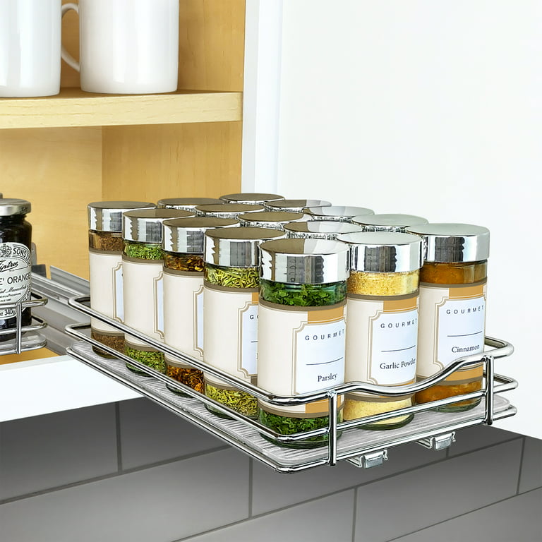 Pull Out Spice Rack, Kitchen Organization, Pull Out Spice Rack Organizer  For Cabinet, Under Sink Organizer, Sliding Spice Organizer Shelf For  Kitchen Cabinet, Rustproof Durable Spice Cabinet Organizer, Spice Organizer,  Kitchen Accessaries 