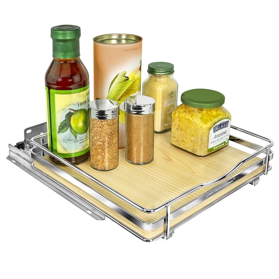 LYNK PROFESSIONAL Elite 10-1/4" Wide Pull Out Spice Rack Organizer for Cabinet, Slide Out Shelf, Chrome