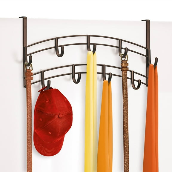 LYNK PROFESSIONAL® HOME™ Over Door Hooks Rack - 9 Hook Over Door Hanger - Over Door Towel Rack - Hanging Towels or Clothes - Bathroom, Bedroom or Laundry Room - Lifetime Ltd. Warranty - Bronze