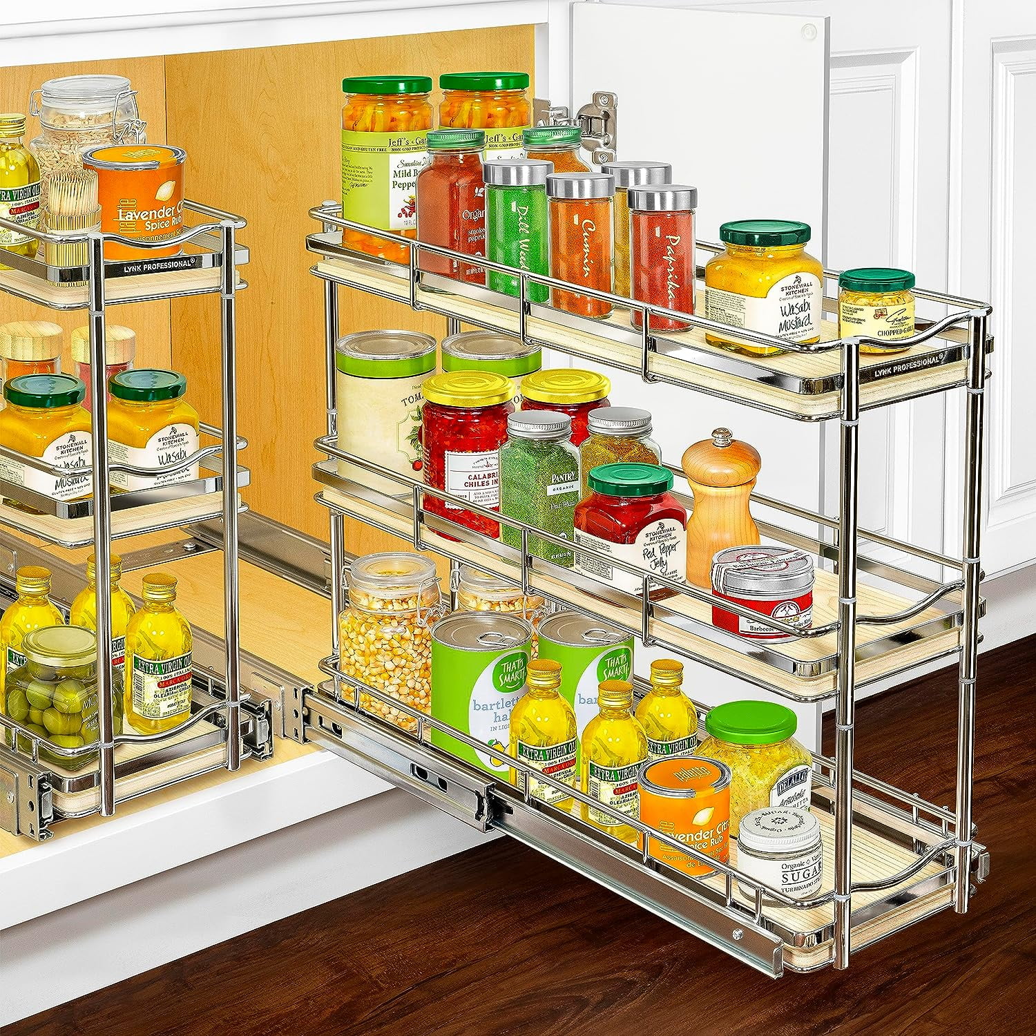 LYNK PROFESSIONAL® Pull Out Spice Rack Organizer for Inside Kitchen ...