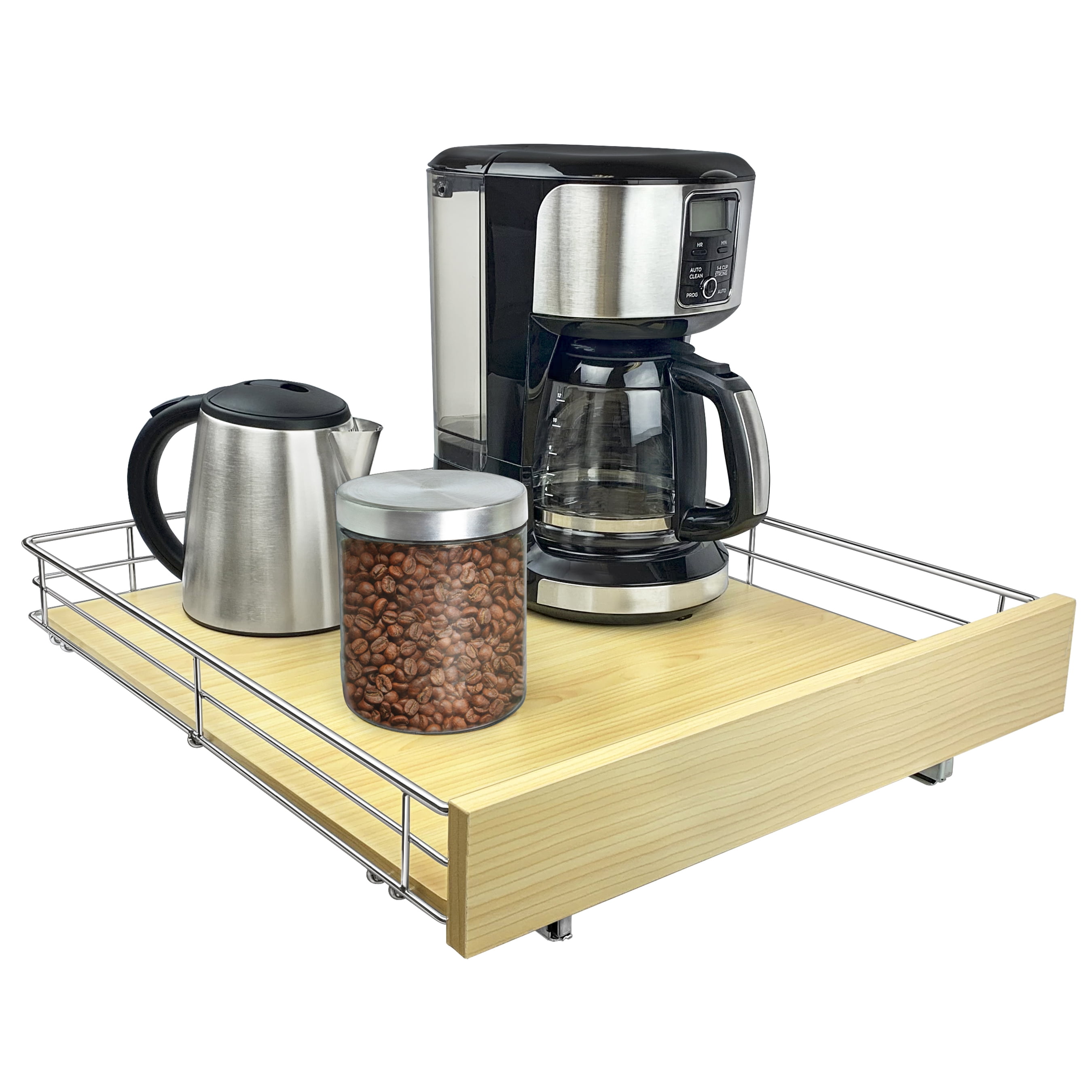Professional 21" Wood and Chrome Pull Out Cabinet Organizer