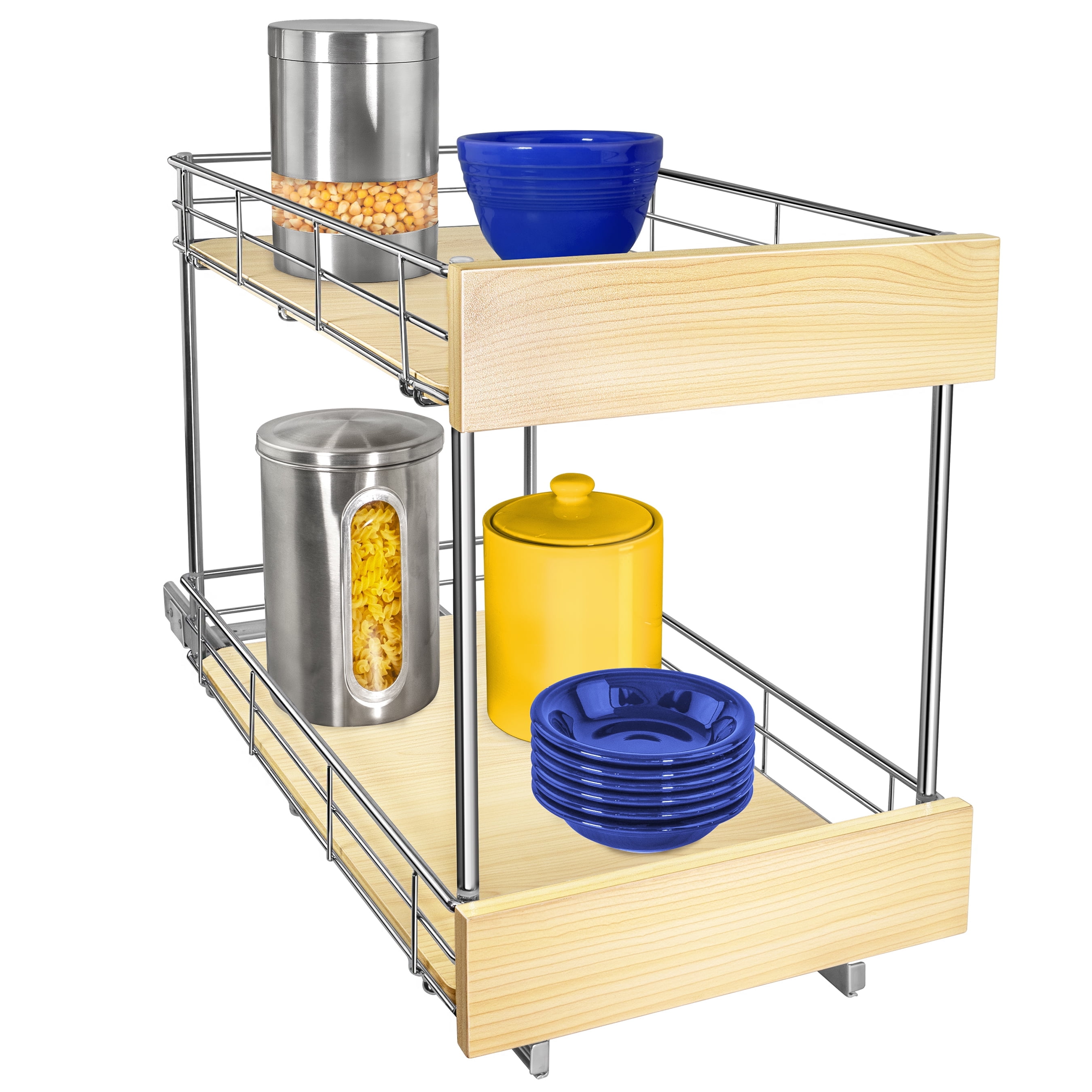 LYNK PROFESSIONAL® SELECT™ Pull Out Cabinet Organizer - Lifetime Ltd Warranty- Slide Out Drawers for Kitchen Cabinets - Sliding Pantry Shelves - Roll Out Shelf for Pots, Pans 11" x 21", Double