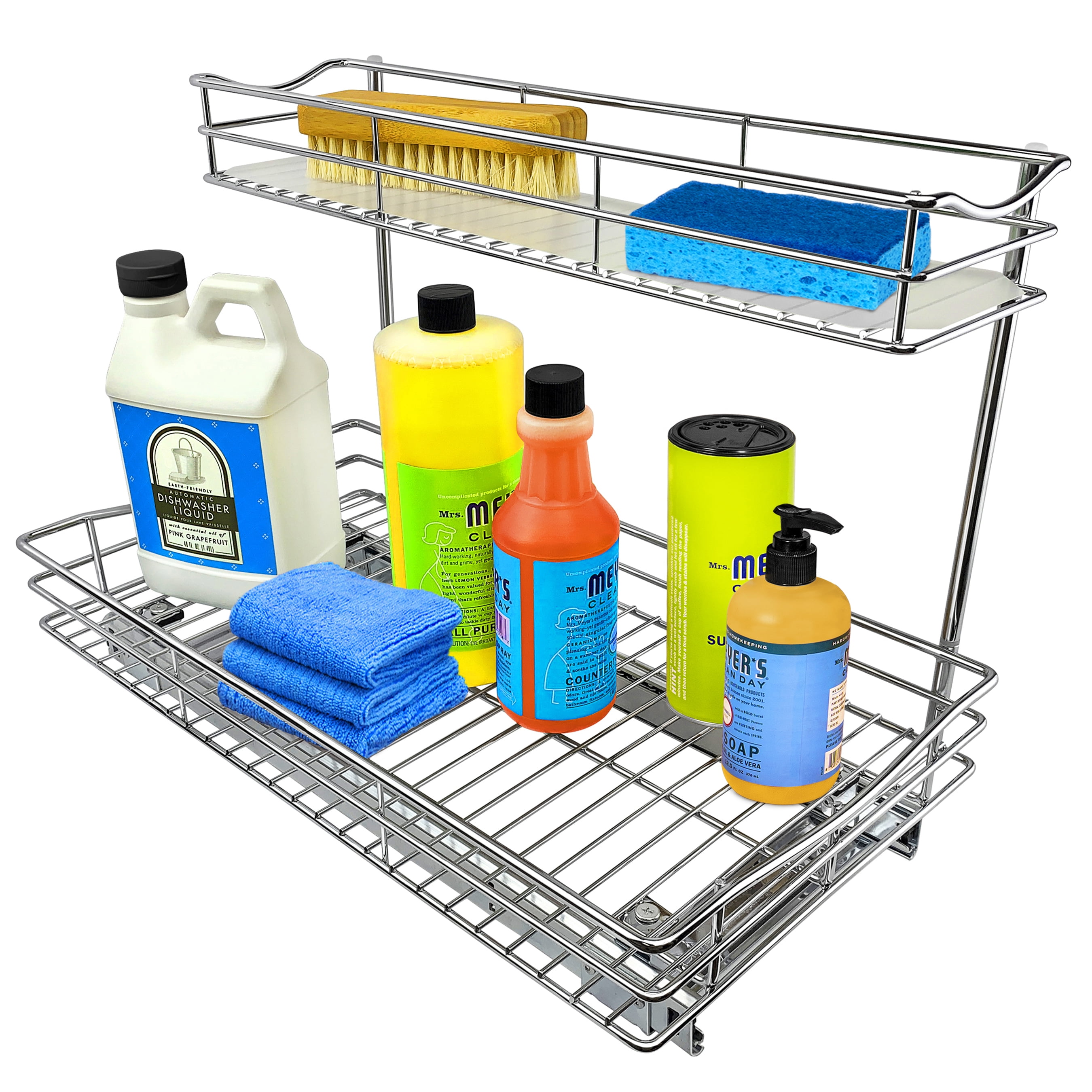 Chrome Two-Tier Pull Out Under Sink Organizer