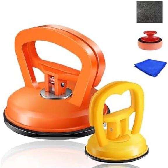 LYNN 5 in 1 Car Dent Puller Kit, Suction Cup Dent Remover, Paintless Dent Removal Tool for Car Body, Hail Dents & Bumpers, Home Use Dent Repair Kit with Polishing Cloth & Waxing Sponge