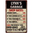 thumbnail image 1 of LYNN'S Garage Shop Rates Sign Man Cave Decor 8 x 12 High Gloss Metal 208120010333, 1 of 1