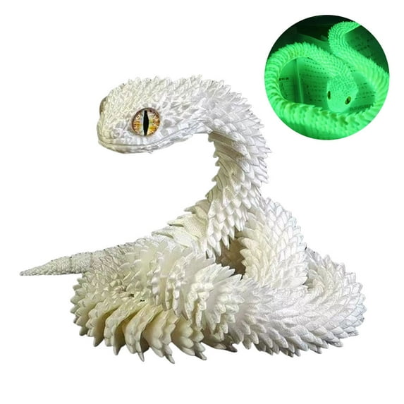 LYQTOY 3D Printed Snake 3D Printed 3D Printed For Home Office Decor(luminous Green)