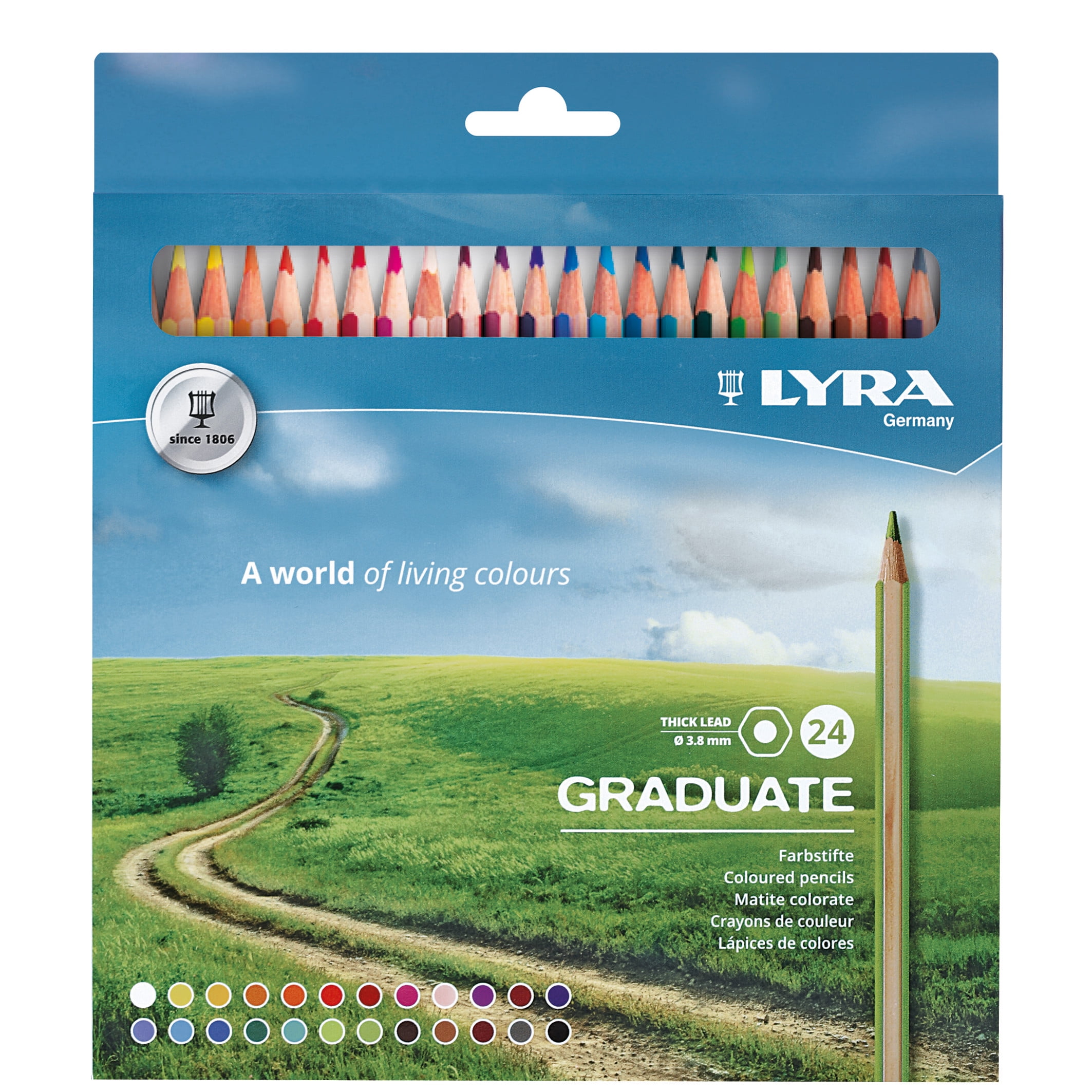 LYRA Graduate Colored Pencil Sets, 24 Assorted Colors, Cardboard Box