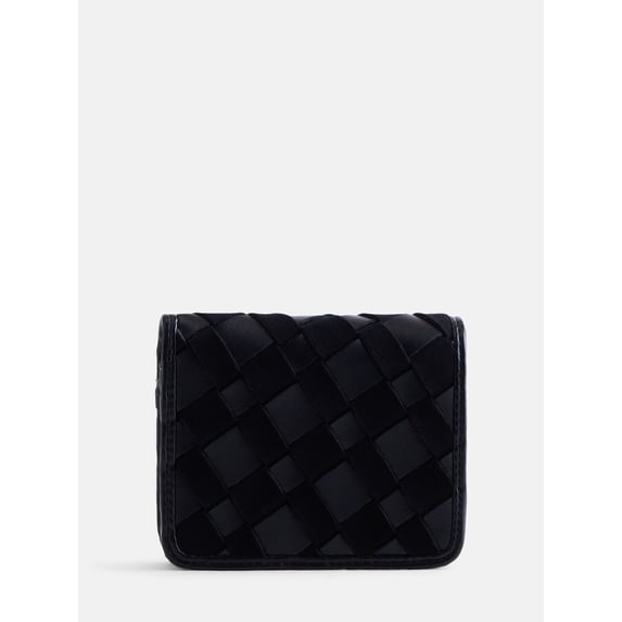 Scenario Women's Woven Bifold Wallet, Black