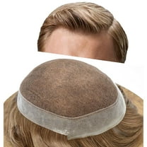 LYRICAL HAIR Lace Center Toupee for Men Human Hair Replacement System Transparen French Lace with PU Around Mens Toupee Hair Pieces Wig Black Brown Blonde Gray Hair