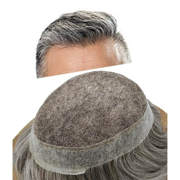 LYRICAL HAIR Lace Center Toupee for Men Human Hair Replacement System Transparen French Lace with PU Around Mens Toupee Hair Pieces Wig Black Brown Blonde Gray Hair