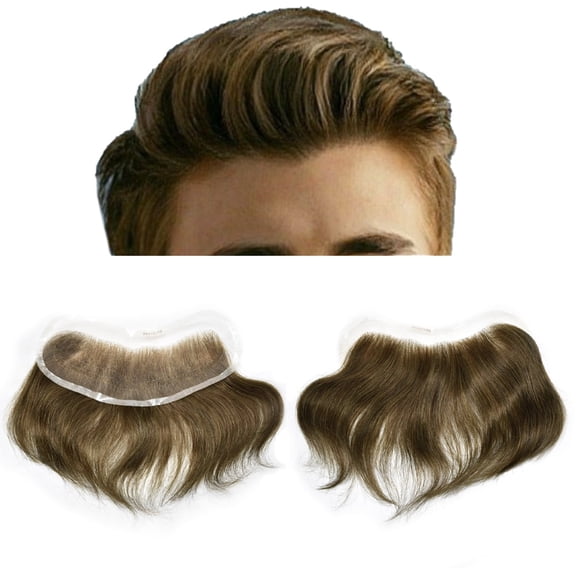 LYRICAL HAIR Mens Frontal Hairpiece Full French Lace Toupee for Men Human Hair System for Men V-Shape Frontal Hair Topper for Receding Natural Looking