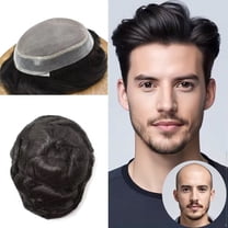 Lyrical Hair System for Men Fine Mono Mens Toupee Human Hair Piece Thin ...