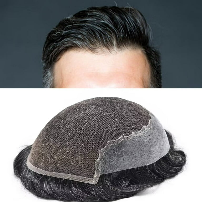 LYRICAL HAIR Mens Toupee Human Hair Piece French Lace Front Toupee