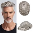 thumbnail image 1 of LYRICAL HAIR Toupee Hair for Men Thin Skin Mens Toupee Human Hair Replacement System 7"X9" All Poly Mens Hairpiece PU Injected Mens Wig Units, 1 of 1