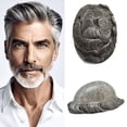 thumbnail image 1 of LYRICAL HAIR Toupee Hair for Men Thin Skin Mens Toupee Human Hair Replacement System 7"X9" All Poly Mens Hairpiece PU Injected Mens Wig Units, 1 of 7