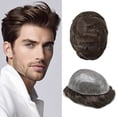thumbnail image 1 of LYRICAL HAIR Toupee Hair for Men Thin Skin Mens Toupee Human Hair Replacement System 7"X9" All Poly Mens Hairpiece PU Injected Mens Wig Units, 1 of 7