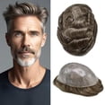 thumbnail image 1 of LYRICAL HAIR Toupee Hair for Men Thin Skin Mens Toupee Human Hair Replacement System 7"X9" All Poly Mens Hairpiece PU Injected Mens Wig Units, 1 of 1