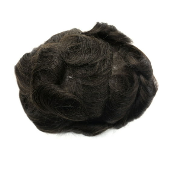 LYRICAL HAIR Toupee for Men French Lace Front Mens Toupee Human Hair Thin Skin Back Hairpiece Toupee Hair for Men Natural Hairline Mens Hair Wig Units