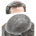 thumbnail image 1 of LYRICALHAIR Toupee for Men Hairpiece Indian Human Hair Replacement System Full Poly Hair Units for Man PU Injected Male Wig Hair Prosthesis, 1 of 6