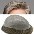 thumbnail image 1 of LYRICALHAIR Toupee for Men Hairpiece Indian Human Hair Replacement System Full Poly Hair Units for Man PU Injected Male Wig Hair Prosthesis, 1 of 5