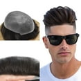 thumbnail image 1 of LYRICALHAIR Toupee for Men Hairpiece Indian Human Hair Replacement System Full Poly Hair Units for Man PU Injected Male Wig Hair Prosthesis, 1 of 5