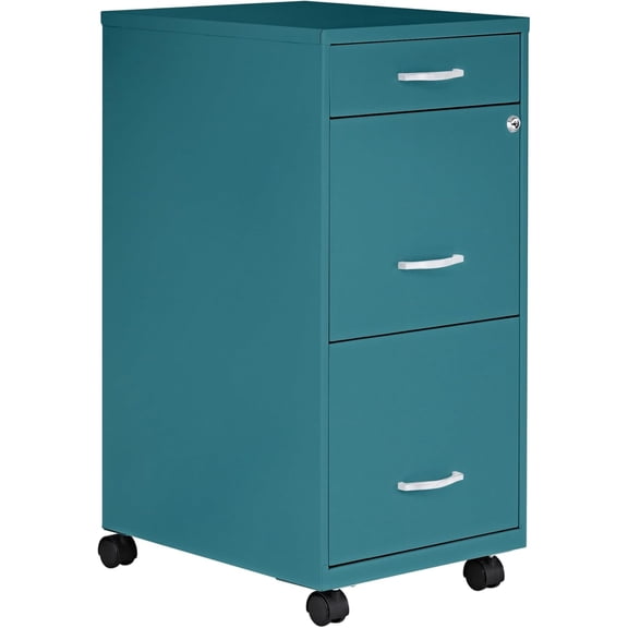 LYS SOHO Box/File/File Teal Mobile Cabinet, 3 Drawer