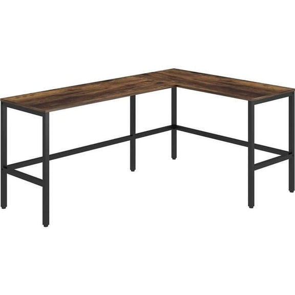 Lorell Soho LShape Metal Frame Desk 67 x 473 x 295 x 1 Material Steel Frame Finish Black Powder Coat Frame Vintage Oak Top Laminate Top