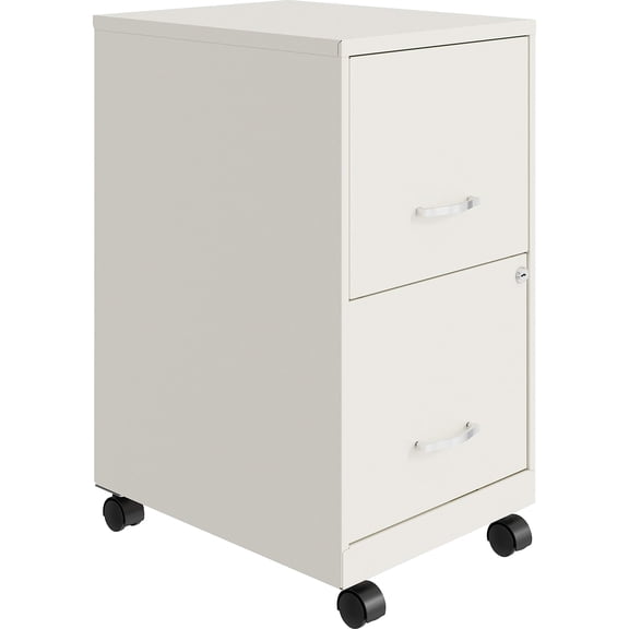 LYS SOHO Steel File Cabinet with Baked Enamel Finish 18 Inch Depth Compact Office Storage, White