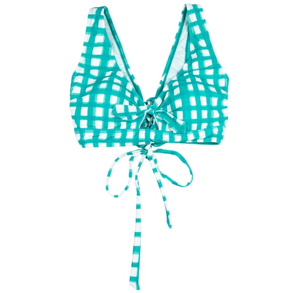 LYSA Womens Lace-Up Back Bikini Top Swimsuit Adult