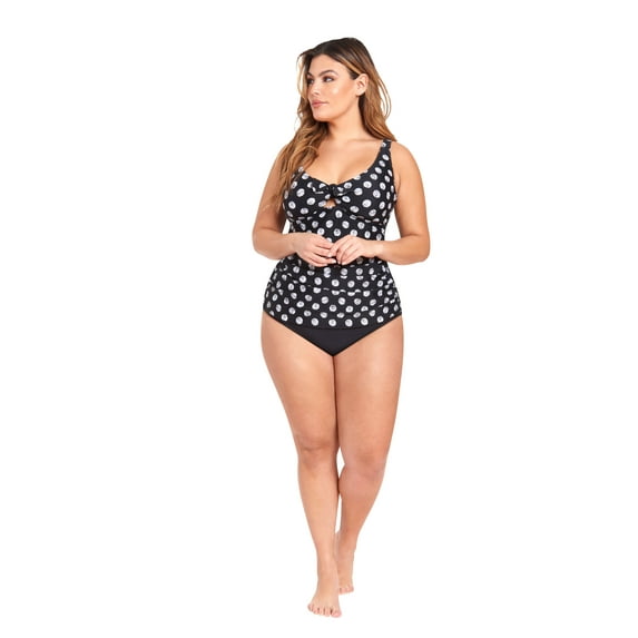 LYSA Womens Lace-Up Back Tankini Top Swimsuit Adult