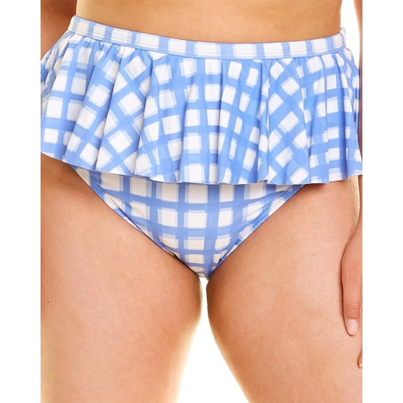 LYSA womens Plus Eliana Control Bikini Bottom, 2X, Blue