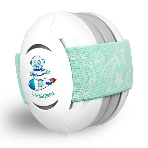 LYSIAN Toddler Ear Muffs Noise Reduction Hearing Protection Headband, White, 25dB