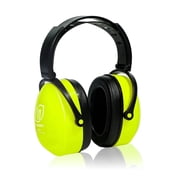 LYSIAN Foldable Hearing Protection Earmuffs, 31dB SNR Noise Reduction, Adjustable Adult Ear Muffs for Shooting, Workshop, Mowing & Loud Events, One Size, Fluorescent Yellow