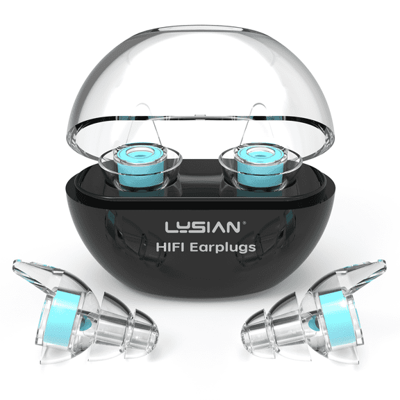 LYSIAN High-Fidelity Concert Noise Reduction Earplugs for Raves, Festivals, L S, 2 Pairs