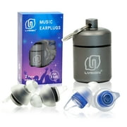 LYSIAN High Fidelity Concert Reusable Earplugs for Hearing Protection, Blue, 2 Pair Value Pack