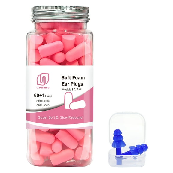 LYSIAN Ultra Soft Foam Ear Plugs for Sleeping Noise Cancelling, 60 Pairs Value Pack