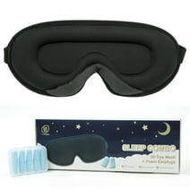 LYSIAN Sleep Eye Mask, 3D Concave Women Cooling Blackout Eye Covers with Earplugs for Sleeping and Travel