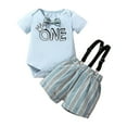 LYSICSKINEM Set Boys Short Sleeve Shirt Romper Bodysuit Striped Shorts