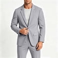 thumbnail image 1 of LYSMORA 2026 Men's 2 Piece Single Button Suit Set, Notched Lapel Long Sleeve Blazer & Matching Trousers Multi Pockets Business Wedding Interview Formal Outfit, 1 of 5