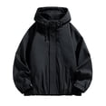 thumbnail image 1 of LYSMORA 2026 Men's Adjustable Drawstring Hooded Windbreaker Jacket, Hidden Zip Snap Closure Elastic Cuff Loose Fit Lightweight Outdoor Casual Outerwear, 1 of 4