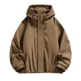 thumbnail image 1 of LYSMORA 2026 Men's Adjustable Drawstring Hooded Windbreaker Jacket, Hidden Zip Snap Closure Elastic Cuff Loose Fit Lightweight Outdoor Casual Outerwear, 1 of 4