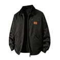 thumbnail image 1 of LYSMORA 2026 Men's Corduroy Contrast Collar Jacket, Zip Chest Pocket Leather Tag Oversized Loose Fit Windproof Vintage Casual Outerwear, 1 of 7