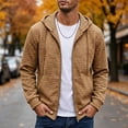 thumbnail image 1 of LYSMORA 2026 Men's Quilted Full Zip Hooded Jacket, Drawstring Rib Cuff Loose Lightweight Sweatshirt Casual Layering Outerwear, 1 of 6