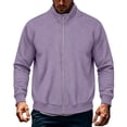 thumbnail image 1 of LYSMORA 2026 Men's Stand Collar Full Zip Sweatshirt Jacket, Ribbed Cuff & Hem Loose Fit Lightweight Casual Layering Outerwear, 1 of 6