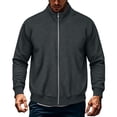 thumbnail image 1 of LYSMORA 2026 Men's Stand Collar Full Zip Sweatshirt Jacket, Ribbed Cuff & Hem Loose Fit Lightweight Casual Layering Outerwear, 1 of 6