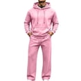 thumbnail image 1 of LYSMORA Men's 2 Piece Hooded Sweatshirt and Wide Leg Jogger Pants Set Drawstring Tracksuit, 1 of 8