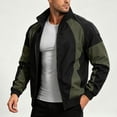 thumbnail image 1 of LYSMORA Men's Color Block Track Jacket Stand Collar Full Zip Outerwear Side Pocket Athletic Windbreaker Coat, 1 of 5