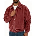 thumbnail image 1 of LYSMORA Men's Corduroy Bomber Jacket Zip Up Lapel Collar Outerwear Elastic Cuff Hem Casual Coat, 1 of 7