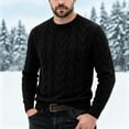 thumbnail image 1 of LYSMORA Men's Crew Neck Cable Knit Sweater Long Sleeve Pullover Top for Daily Commute Outdoor Walk Fall Winter Casual Outing, 1 of 6