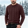 thumbnail image 1 of LYSMORA Men's Crew Neck Cable Knit Sweater Long Sleeve Pullover Top for Daily Commute Outdoor Walk Fall Winter Casual Outing, 1 of 6